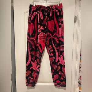 Farm Rio Black Tropical Magic Plush Pants NWT